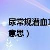 尿常规潜血1+是什么意思（尿常规  -是什么意思）