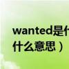 wanted是什么意思中文（I wanted you是什么意思）