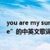 you are my sunshine歌曲英文（“You are my sunshine”的中英文歌词是什么）