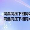 同温同压下相同体积的物质其物质的量必然相等（两物质在同温同压下相同点是什么）