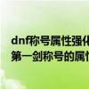 dnf称号属性强化宝珠有哪些（DNF的精天下第一剑和天下第一剑称号的属性是什么）