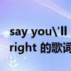 say you'll never歌词翻译（nelly 的say it right 的歌词翻译）