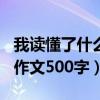 我读懂了什么作文500字左右（我读懂了什么作文500字）