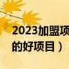 2023加盟项目排行榜（北京有什么可以加盟的好项目）