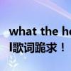 what the hell going on歌曲（whatthehell歌词跪求！）