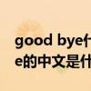 good bye什么意思（Never Say Good Bye的中文是什么意思）