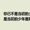 你已不是当初的少年原唱（如今已沧海桑田时过境迁你已不是当初的少年是那首歌的歌词）