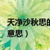 天净沙秋思的意思100字左右（天净沙秋思的意思）