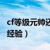 cf等级元帅还有多少经验到红帅（cf元帅多少经验）