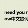 need you now歌曲中文翻译（need you now中文歌词）