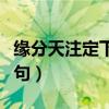 缘分天注定下一句命中注定（缘分天注定下一句）