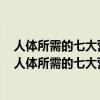 人体所需的七大营养素有哪些?它们的作用和功能是什么?（人体所需的七大营养素）