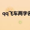 qq飞车两字名字大全（qq飞车名字两个字）