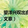 望洋兴叹出自哪篇文言文（望洋兴叹出自哪篇文章）