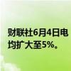 财联社6月4日电，印度NIFTY指数和印度SENSEX指数跌幅均扩大至5%。