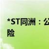 *ST同洲：公司股票存在可能被终止上市的风险