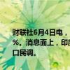 财联社6月4日电，印度NIFTY指数和印度SENSEX指数跌幅均扩大至6%。消息面上，印度大选早期计票显示莫迪微弱领先，领先优势不及出口民调。