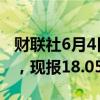 财联社6月4日电，墨西哥比索兑美元跌超2%，现报18.05。