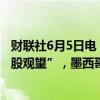 财联社6月5日电，摩根士丹利将墨西哥股票评级下调至“持股观望”，墨西哥陷入前所未有的局势。