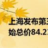 上海发布第三批次商品住房用地出让公告 起始总价84.21亿元