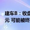 建车B：收盘市值已连续16个交易日低于3亿元 可能被终止上市