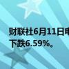 财联社6月11日电，德信中国在香港暂停交易，暂停交易前下跌6.59%。