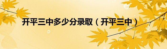 开平市金山中学官网（开平市金山中学多少分录取）