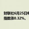 财联社6月25日电，香港恒生指数开盘涨0.33%。恒生科技指数涨0.32%。