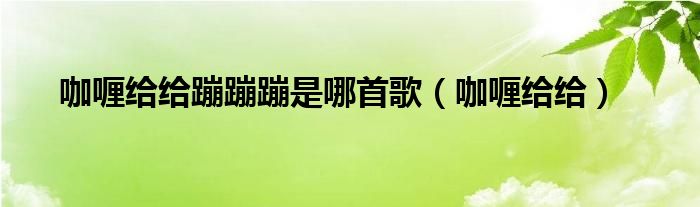 咖喱给给这句话的含义（咖喱给给boomboomboom是哪首歌）