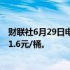 财联社6月29日电，上期所原油期货夜盘收跌0.51%，报621.6元/桶。