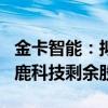 金卡智能：拟1775.15万元收购控股子公司佰鹿科技剩余股权