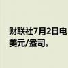 财联社7月2日电，现货黄金短线下挫超10美元，现报2325美元/盎司。