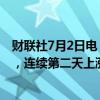 财联社7月2日电，澳大利亚10年期国债收益率上涨6个基点，连续第二天上涨。