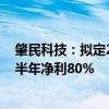 肇民科技：拟定2024年中期分红安排 现金分红总额不超上半年净利80%