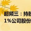 超频三：持股5%以上股东张魁拟减持不超1.31%公司股份