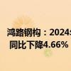 鸿路钢构：2024年1-6月累计新签销售合同额约143.56亿元 同比下降4.66%