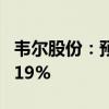 韦尔股份：预计上半年净利同比增长754%-819%