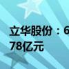 立华股份：6月销售肉猪7.80万头 销售收入1.78亿元