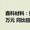 鑫科材料：预计上半年净利2900万元-3900万元 同比扭亏