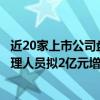 近20家上市公司盘后披露回购或增持计划公告 万科A骨干管理人员拟2亿元增持