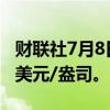 财联社7月8日电，现货白银跌超2%，报30.6美元/盎司。