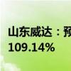 山东威达：预计上半年净利同比增长60.34%-109.14%