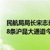 民航局局长宋志勇：空中大通道目前已建成并启用了7条 第8条沪昆大通道今年9月也将启用