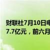 财联社7月10日电，远洋集团公告称，6月协议销售额约为87.7亿元，前六月累计协议销售额约183.3亿元。