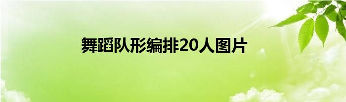 20人的队形编排（20人模特队形编排）