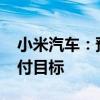 小米汽车：预计11月提前完成全年10万辆交付目标