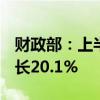 财政部：上半年房产税收入2337亿元 同比增长20.1%