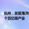 杭州：发展海洋数字经济、海洋生物医药、海洋交通运输3个百亿级产业