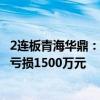 2连板青海华鼎：目前公司生产经营正常 预计2024年上半年亏损1500万元