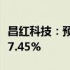 昌红科技：预计上半年净利同比增长8.05%-17.45%